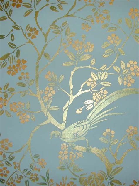 Gold Chinoiserie Wallpaperwallpaperpatternbotanyleafpedicel