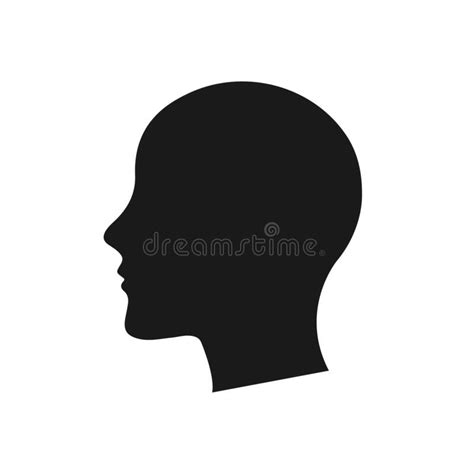 Human Head Silhouette Black Color Vector White Background Stock Vector