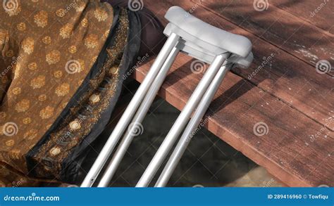 Young Women With Broken Leg On Crutches Stock Footage Video Of