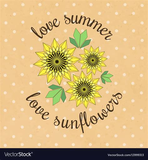 Banner Template With Yellow Sunflowers And Vector Image