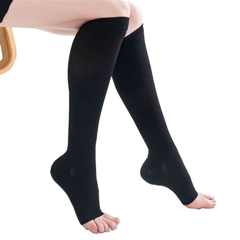 Hh 20 30mmhg Medical Varicose Veins Socks Unisex Knee High Open Toe