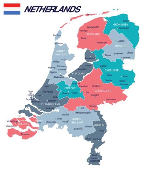 Mapa del país países bajos. Holanda y los Países Bajos en mapas politicos fisicos y mudos
