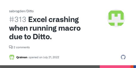 Excel Crashing When Running Macro Due To Ditto · Issue 313