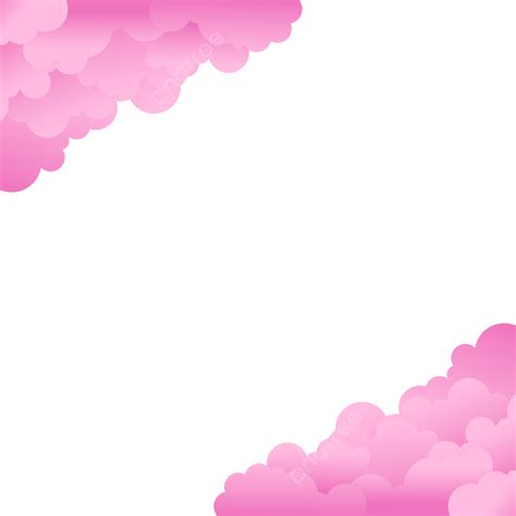 Pink Cloud Corner Border With Gradation Color Cloud Borders Cloud
