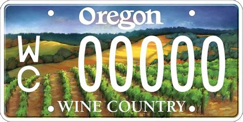 The Vineyard Behind Oregons Wine Country License Plate Wine Notes