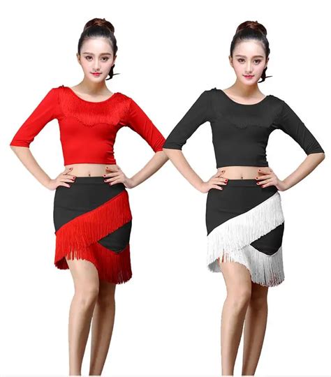 new fashion black women s skirt latin dance skirt dance clothing tassel fringe salsa tango skirt