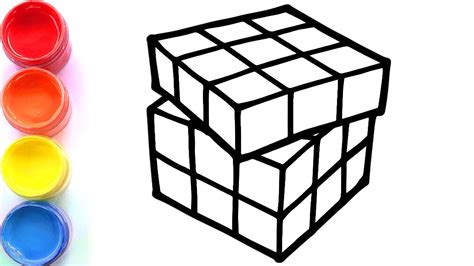 2 5d stereo illustration hand drawn style rubiks cube irregular block magic effect. Rubik cube coloring and drawing and 3D animation for kids ...
