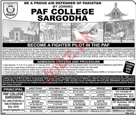 Paf College Sargodha Join As Fighter Pilot 2023 Job Advertisement Pakistan