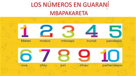 Los Números En Guaraní Guaraní Boliviano Youtube