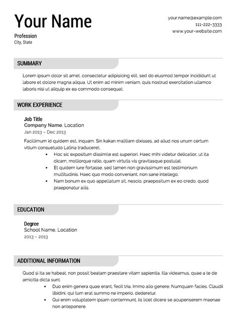 Free Downloadable Templates For Resumes Actdas