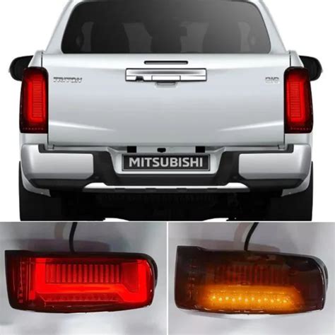 Smoked Led Tail Lights For Mitsubishi Triton L200 2019‑2021 Sequential