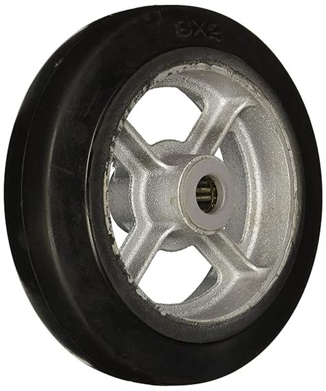 Wesco 150120 8 Diameter Cast Iron Center Moldon Rubber Wheel 600 Lb