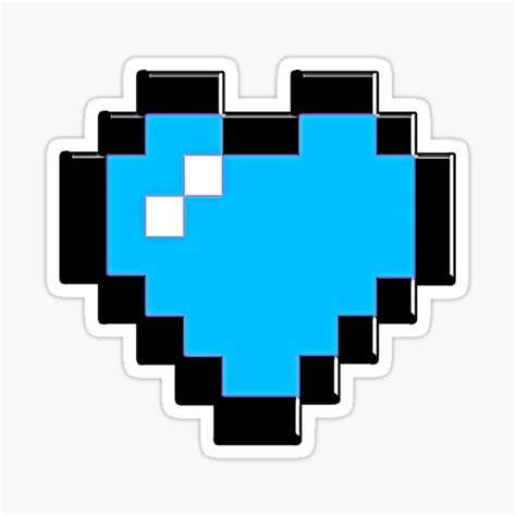 8 Bit Blue Heart Sticker For Sale By Xblackstar Redbubble