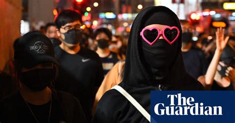 hong kong protesters defy the mask ban in pictures world news the guardian