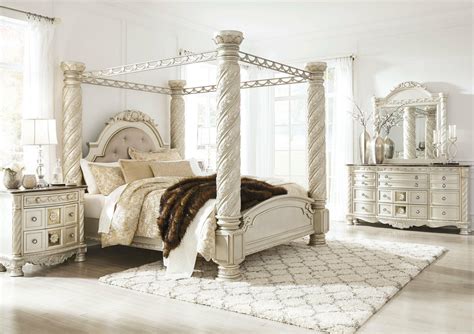 Old World Pearl Silver 5pcs Marble Bedroom Set Furniture W King Canopy