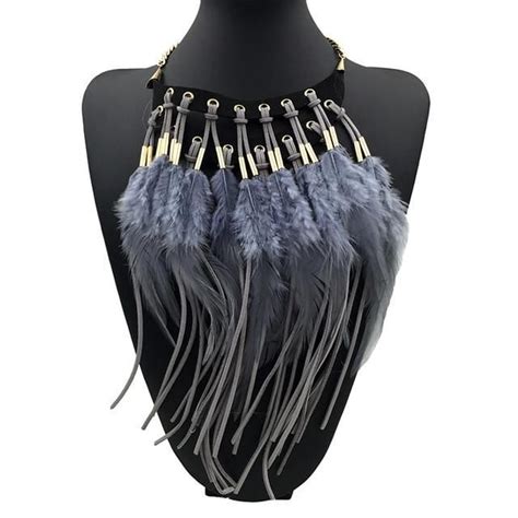 Fabulous Feather Choker Necklaces Three Colors Fashion Boho