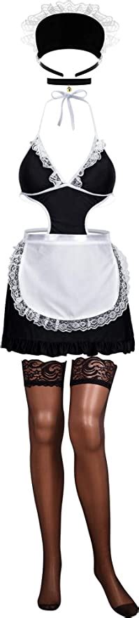6 Pieces Women Maid Costumes French Maid Lingerie Dress