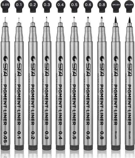 Uni Pin Fineliner Drawing Pen Sketching Set Black Ink