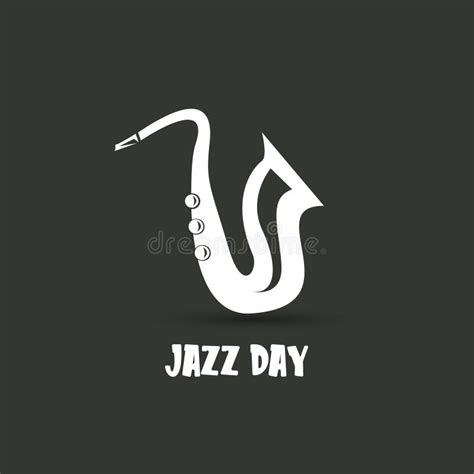 International Jazz Day Vector Illustration With White Saxophone