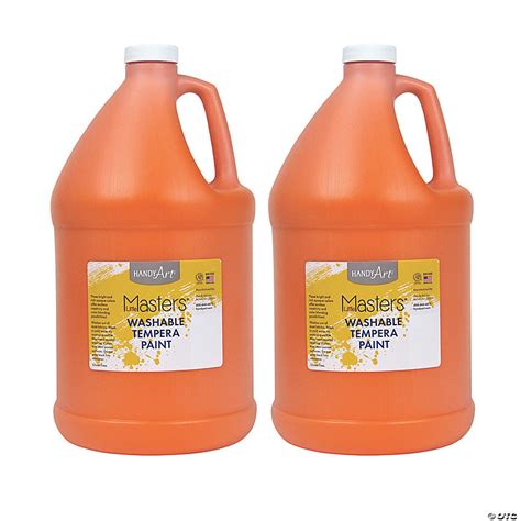 Handy Art Little Masters Washable Tempera Paint Gallon Orange Pack