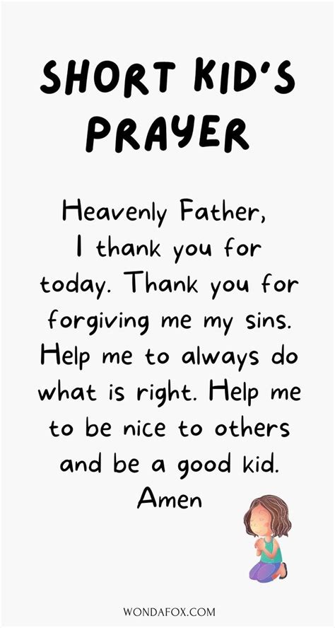 Morning Prayer For Kids Father Almighty Thank You For This Wonderful