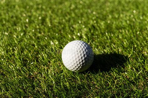 Golf Ball On The Greengreen Grass With Golf Ball Close Up In Soft