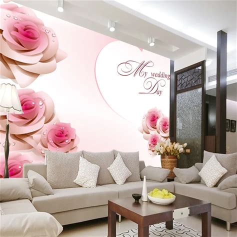 Romantic Photo Wallpaper Large Wall Mural Wedding Wallpaper Room Decor