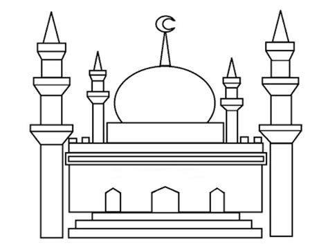 Mewarnai Gambar Masjid Yang Bagus Terbaru