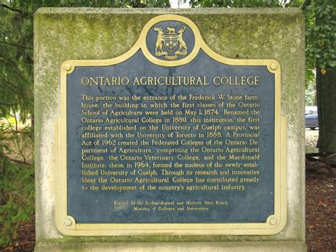 Ontario Agricultural College Historical Plaque