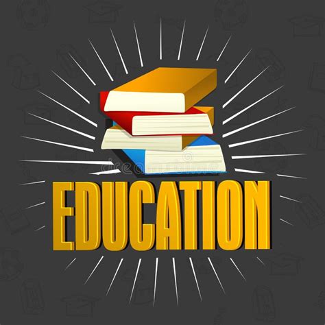 Education Text With Colrful Books Stock Illustration Illustration Of