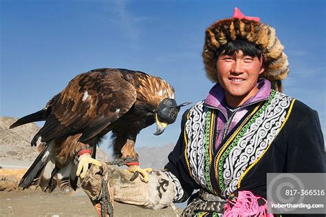 Kazakh Eagle Hunter And His Stock Photo