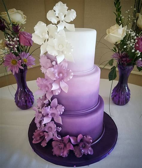 Image May Contain Flower Plant And Indoor Wedding Cakes Purple