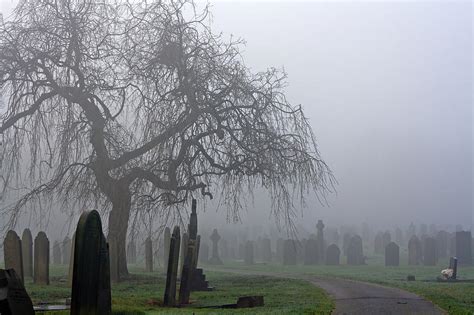 Spooky Old Cemetery On A Foggy Day Photograph By Ken Biggs Fine Art