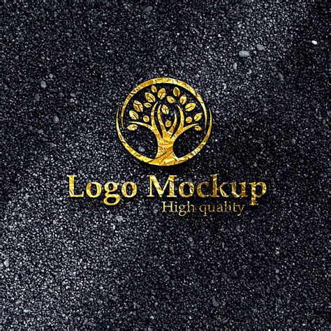 Logo Mockup Gold Black Template Download On Pngtree