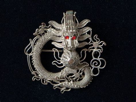 1890s Dragon Brooch With Ruby Eyes Asian Antiques Etsy