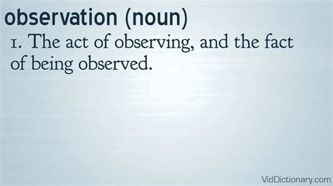 Observation Definition Youtube