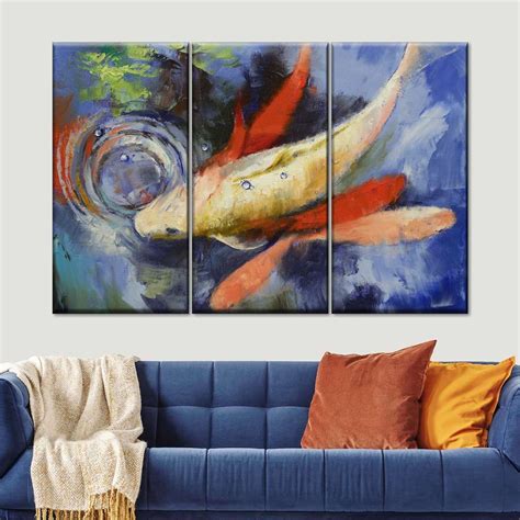Koi And Water Ripples Wall Art Painting By Michael Creese Aquatic