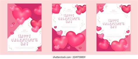 Set Valentines Day Concept Backgrounds Heart Stock Vector Royalty Free