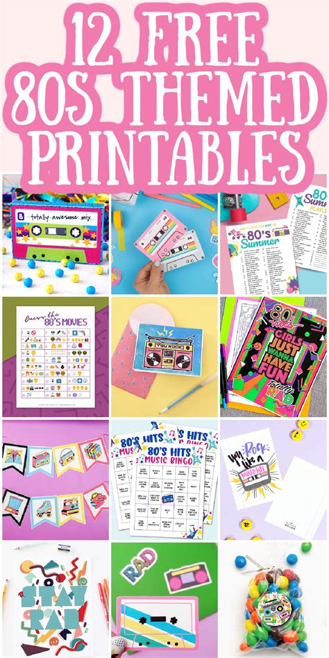 80s Party Decorations Free Printable Banner And More Angie Holden