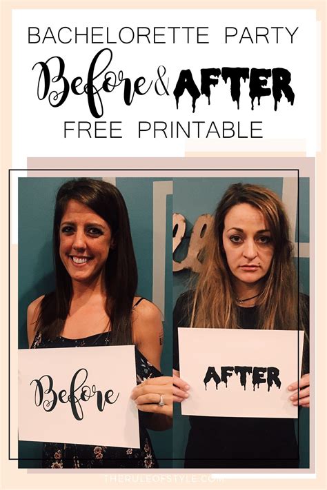 Free Bachelorette Party Printable Before And After Signs