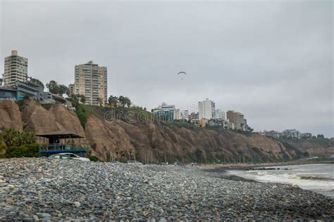 Beach View Of Miraflores Green Coast Lima Peru Stock Photo Image