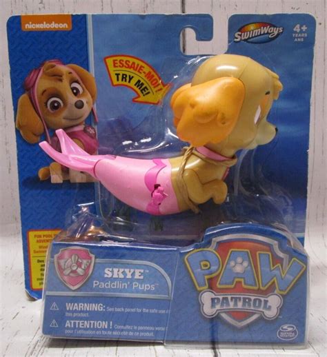 Swimways Paw Patrol Skye Paddlin Pups Mermaid Merpup Wind Up Bath Toy