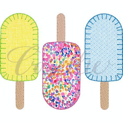 Popsicles Applique Embroidery Design Embroidery Design Cosellie