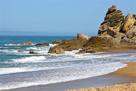 Beach And Cliffs On The Atlantic Coast Near Cadiz Stock Image Image Of Resort Lovely 40842489