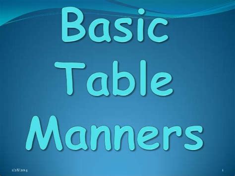 Basic Table Manners