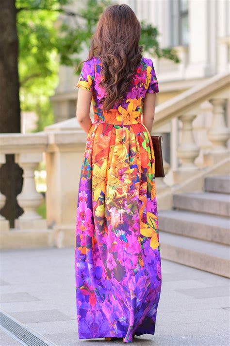 Floral Dress Colorful Dress Maxi Dress Summer Dress Purple Etsy