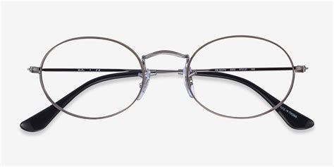 ray ban rb3547v oval oval gunmetal frame eyeglasses eyebuydirect