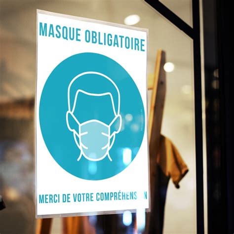Panneau pvc de 5mm d'épaisseur format : Affiche A4 Masque Obligatoire