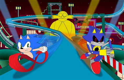 Sonic Vs Metal Sonic In Stardust Speedway Race Original Fan Etsy Uk