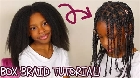 How To Kids Box Braids Tutorial No Hair Added Easy Protective Hairstyle For Little Girls